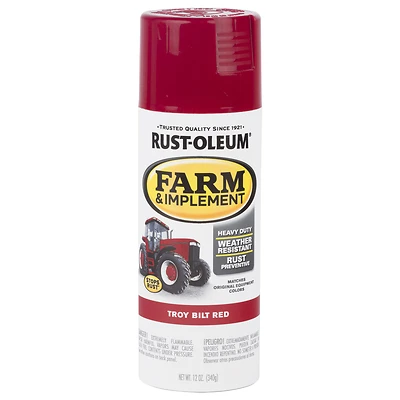 Rust-Oleum 303473 Farm & Implement Spray Paint, Troy-Bilt Red, Gloss, 12 Oz