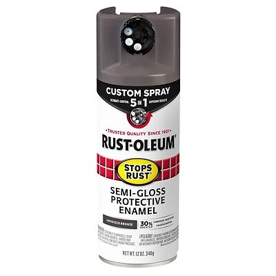 Rust-Oleum 376911 Stops Rust Custom Spray 5-in-1, Semi-Gloss Anodized Bronze, 12 oz