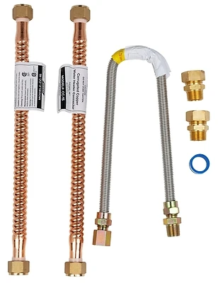 Camco 10183 Gas Water Heater Connector Kit, Copper
