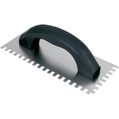 Square Notch Mortar Trowel, Full Hard, 9 x 4 In.