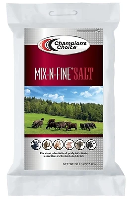 Champion's Choice 100012682 Mix-N-Fine Livestock Salt, 100% Purity, 50 Lb