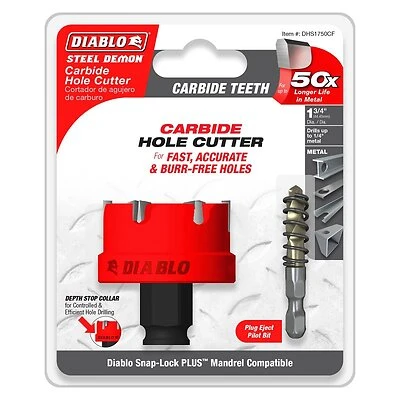 1-3/4 Inch Steel Demon Carbide Teeth Hole Cutter - Model Dhs1750cf