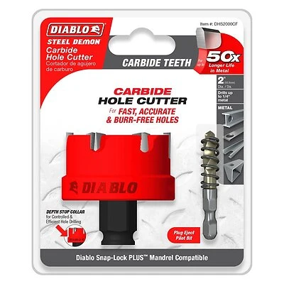 2 Inch Steel Demon Carbide Teeth Hole Cutter - Model Dhs2000cf
