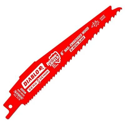 Reciprocating Saw Blade, Nail Embedded Wood, 6In., 6-12 TPI, 15-Pk.