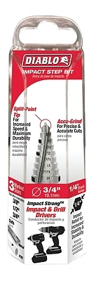 Step Drill Bit, 9 Steps, 3/8 to 3/4-In.