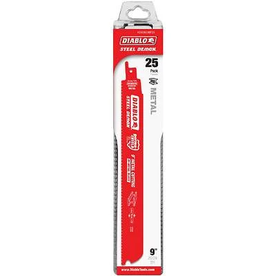 Diablo DS0920BF25 Reciprocating Saw Blade, Bi-Metal, Applicable Materials: Thin Metal, 1 in W, 9 in L, 20, 24 TPI, 25/PK