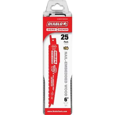 Wood Reciprocating Saw Blades, 12 TPI, 6-In., 25-Pk.