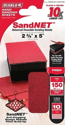 Sandnet 2-3/4 In. X 5 In. 150-grit Reusable Hand Sander Sheets (10 Pk)