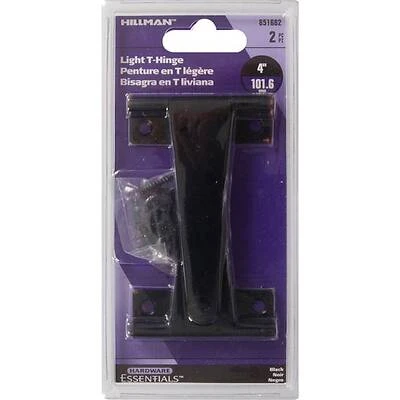 851682 4-inch Light Duty T Hinge In Black Finish