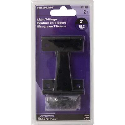 3-inch Light Duty T-hinge In Black Finish