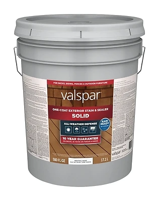 One-Coat Solid Stain & Sealer, Neutral Base, 5 Gallon