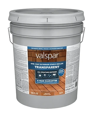Transparent Deck Stain And Sealer, Redwood Natural Tone, 5 Gallon Container