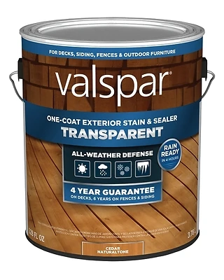 One-Coat Transparent Stain & Sealer, Cedar Natural Tone, 1 Gallon