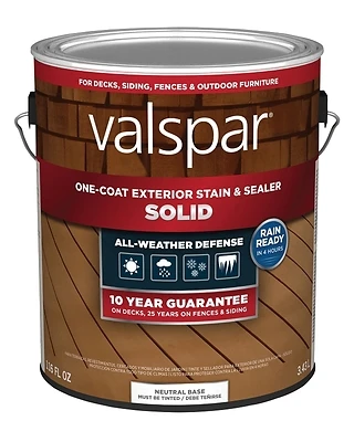 One-Coat Solid Stain & Sealer, Neutral Base, 1 Gallon