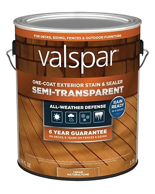 One-Coat Semi-Transparent Stain & Sealer, Cedar Natural Tone, 1 Gallon