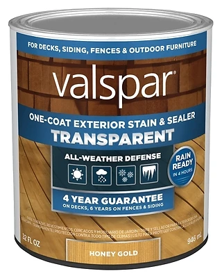 One-Coat Transparent Stain & Sealer, Honey Gold, 1 Qt.