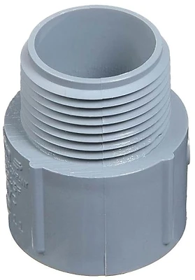 Carlon E943L-CAR Terminal Adapter, 3-In., MPT x Socket, Gray