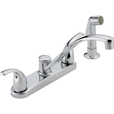 Kitchen Faucet With Side Spray, Ergonomic Blade Handles, Chrome