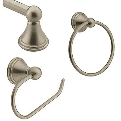 Moen DN8433BN Preston Bath Hardware Set, Brushed Nickel, 3-Pc.