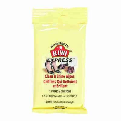 Kiwi Express Shine Clear Clean and Shine Shoe Wipes 15 sheet