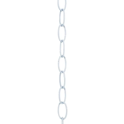 3 Ft. White Decorative Fixture Chain - 11 Gauge Oval Metal Chain