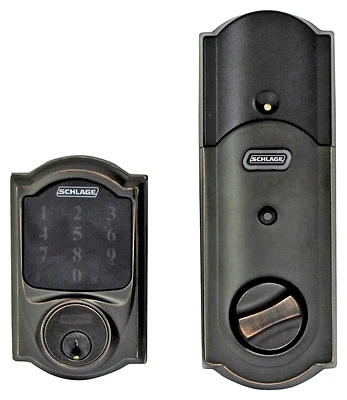 Schlage BE469NX Electronic Deadbolt, Touchscreen, Aged Bronze