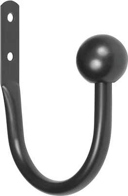 Kenney KN74983 Curtain Holdback, 5/8 in Dia Wire, Metal, Black