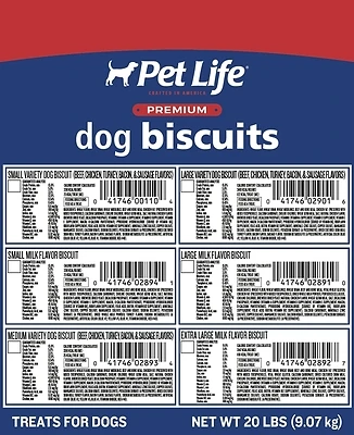 Dog Biscuits, Peanut Butter, Medium, 20-Lbs.