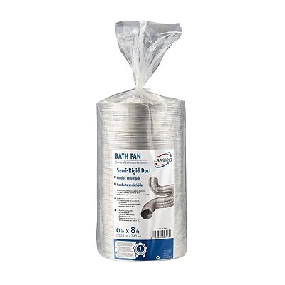 Lambro 306 Aluminum Semi-Rigid Duct, Flexible, 6 In. x 8 Ft.