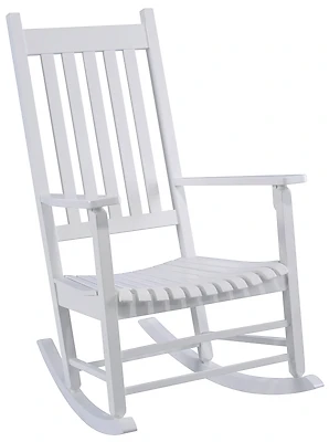 JackPost KN-28W Mission-Style Wood Rocking Chair, White, 250 lb Capacity