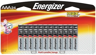 Energizer E92BP-24 Battery, 1.5 V Battery, 1250 mAh, AAA Battery, Alkaline, Manganese Dioxide, Zinc, 24/PK