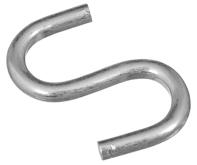 Open S Hook, Zinc-Plated Steel, Heavy-Duty, 1 In.