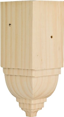 Trim Block Moulding, Inside Crown, Pine, 6.75 x 3.25 x 3.25 In.