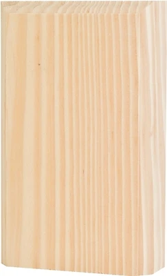 Trim Block Moulding, Corner Base, Pine, 4.5 x 2.75 x 1-In.