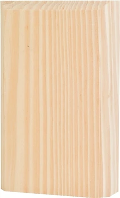 Trim Block Moulding, Corner Base, Pine, 6 x 3.75 x 1 In.