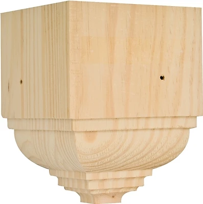 Trim Block Moulding, Outside Crown, Pine, 4.5 x 1.75 x 3.5-In.