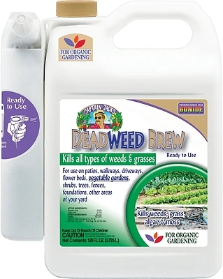 Captain Jack's Deadweed Brew, Controls All Types of Weeds and Grasses, For Organic Gardening, 128 oz. with Attached Power Sprayer