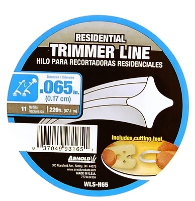 Arnold WLS-H65 Nylon Trimmer Line, 0.065 In. Dia, 220 Ft