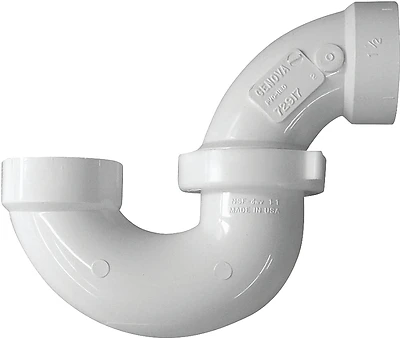 Canplas 193211N PVC DWV P-Trap with Union, 1-1/2 in, White