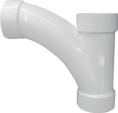Canplas 194304 PVC DWV Combination Tee Wye, 4 In., Hub, Schedule 40