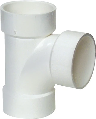 Canplas 192153 PVC DWV Sanitary Tee, 3 In. Hub, White