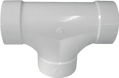 Ipex Canplas 414155BC PVC Pipe Cleanout Tee, Two-Way, Hub x Hub x Hub, 4 In.