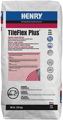 Tileflex Plus Flexible Thinset Mortar 40 Lb White For Tile Installation