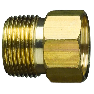 Gilmour 800774-1001 Brass Hose Adapter, 3/4 In. MNPT x FNH