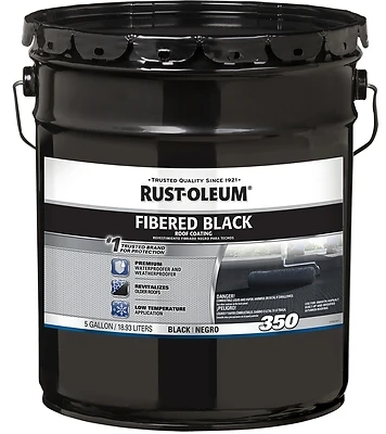 350 5 Gallon Fibered Black Roof Coating For Waterproofing And Weatherproofing
