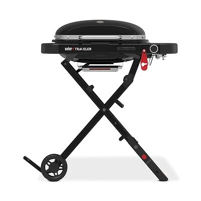 Weber 1500460 Traveler Portable LP Gas Grill, 1-Burner, Black