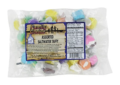 Family Choice 1168 Assorted Salt Water Taffy Candy, Fruit Flavors, 7 Oz