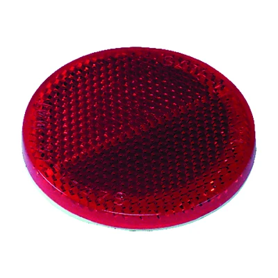 Rv-657c Red Safety Reflector, 2 In Dia, Adhesive Mounting, 1 Pk