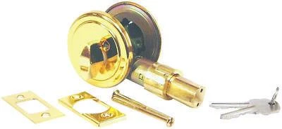 US Hardware D-083B Entrance Deadbolt, Brass, Brass