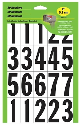 Hy-Ko MM-17N Self-Adhesive Vinyl Number Set, Black, 2 In., 0-9